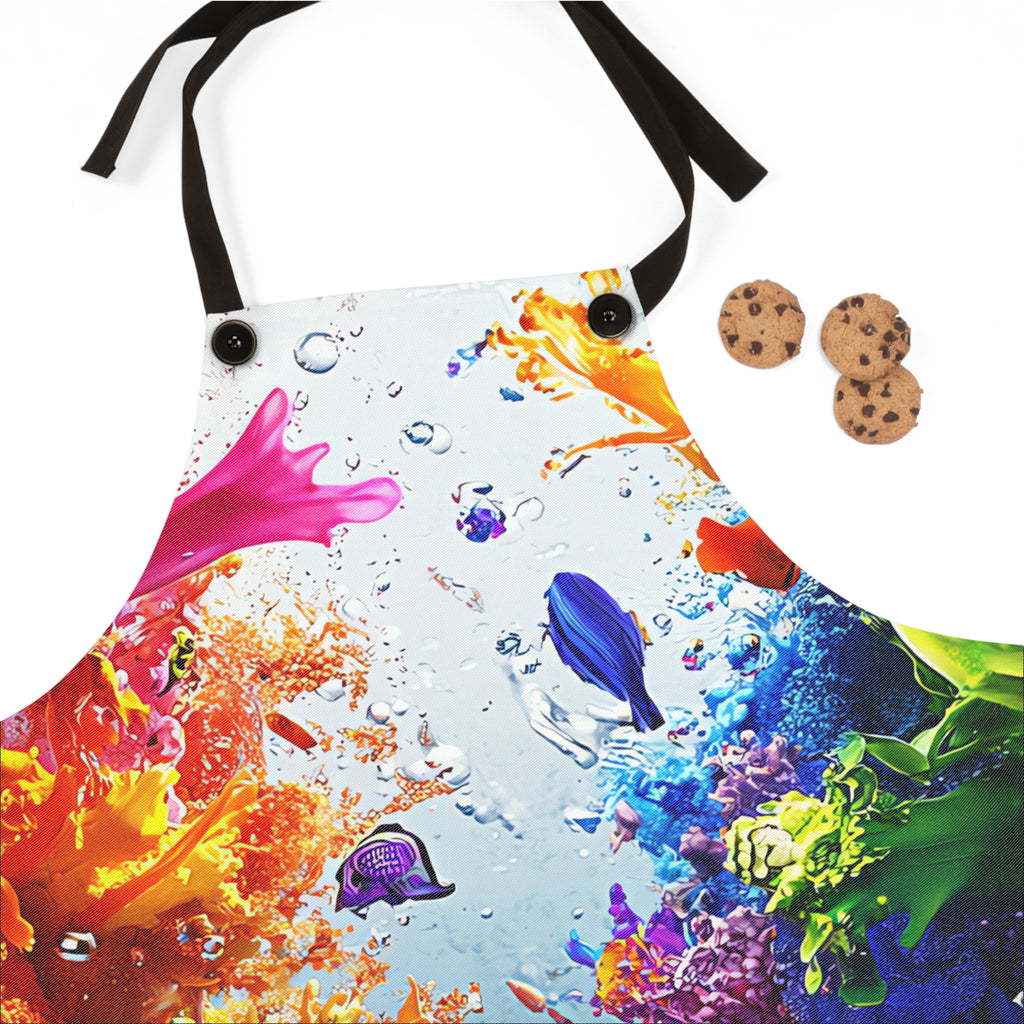 Rainbow Reef Bloom Apron – Underwater Splash Art