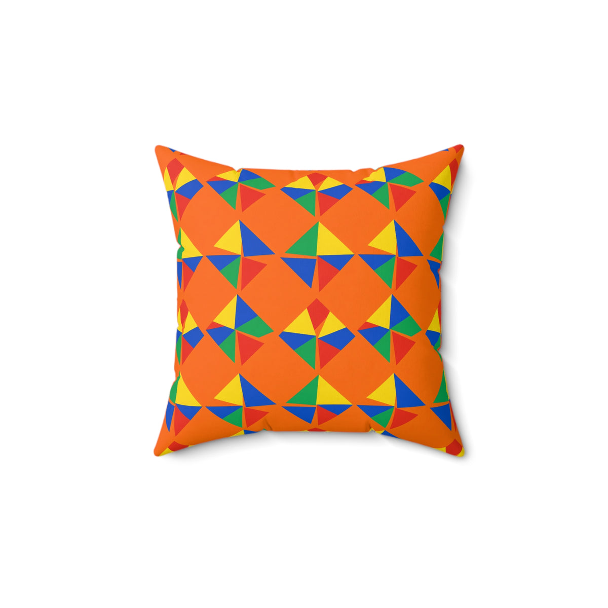 Stacked Cubist Prisms Faux Suede Cushion – Cubist Geometric Pattern