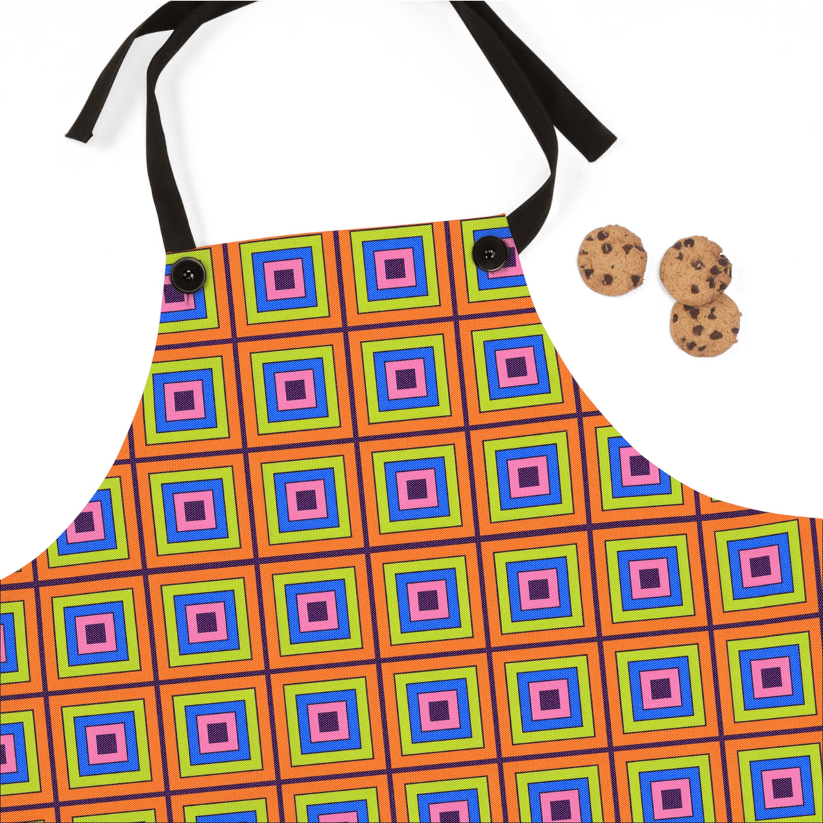 Concentric Square Pop Apron – Op-Art Pattern