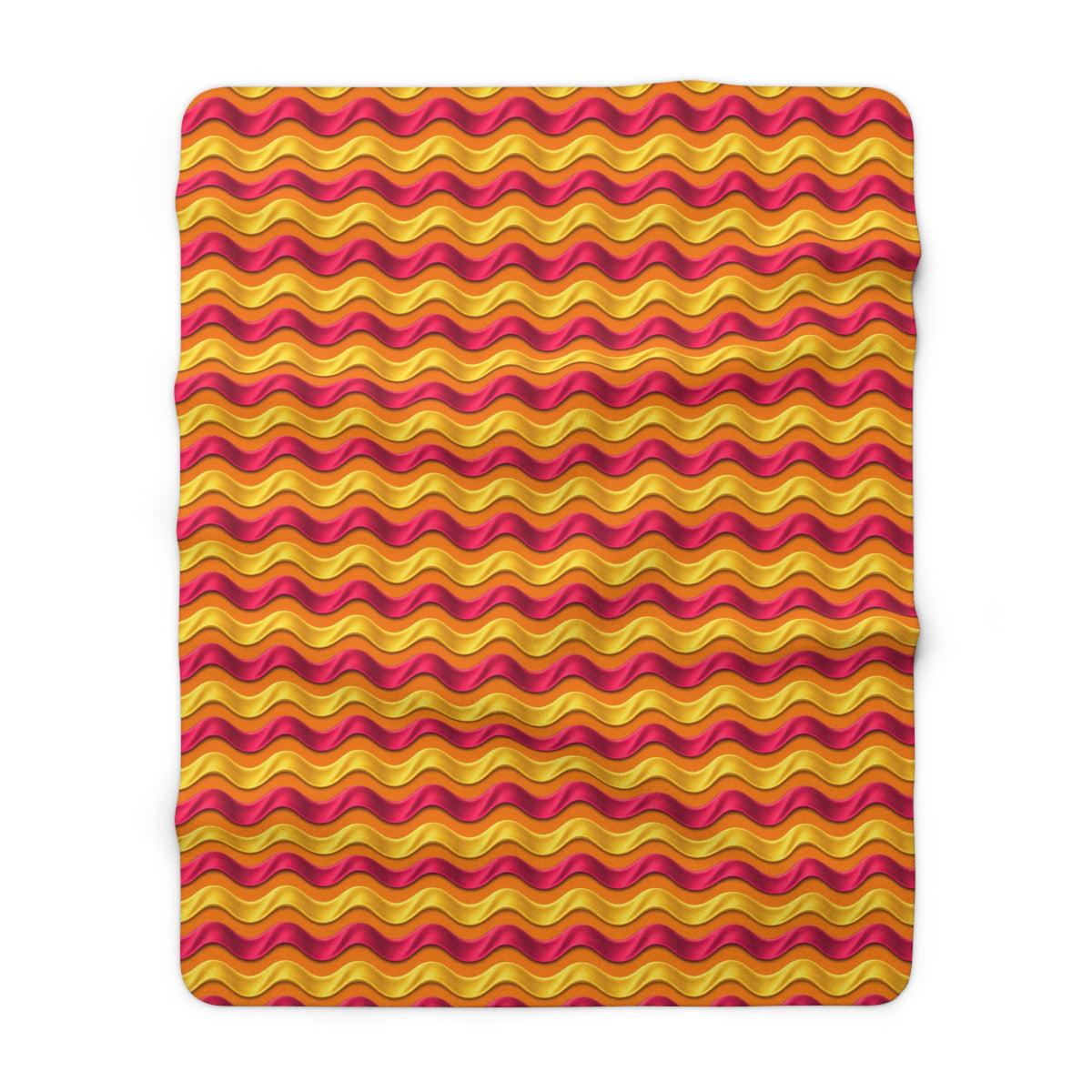 Satin Wave Bands Sherpa Fleece Blanket – Cranberry Spice