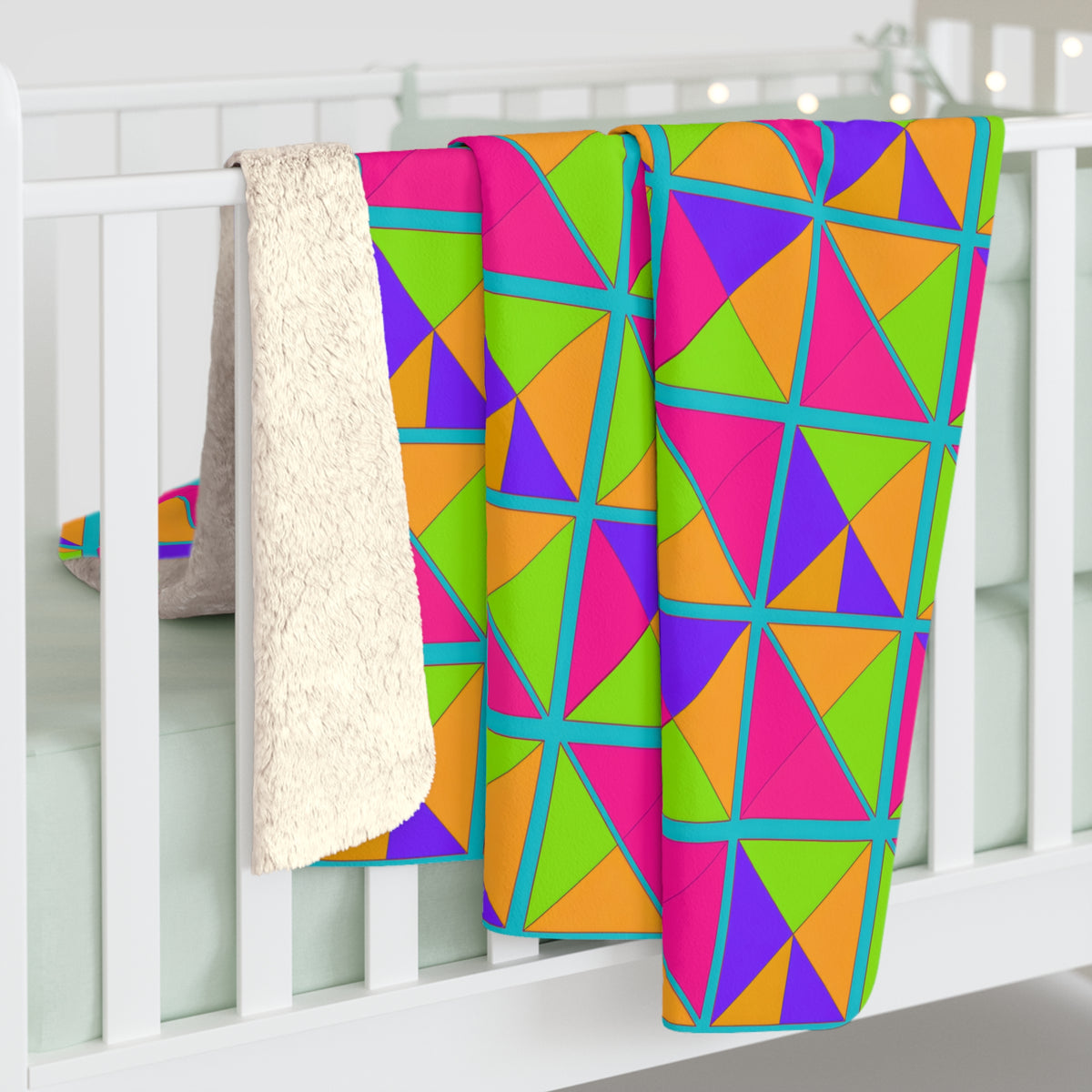 Split Square Fiesta Sherpa Fleece Blanket – Tropical Punch