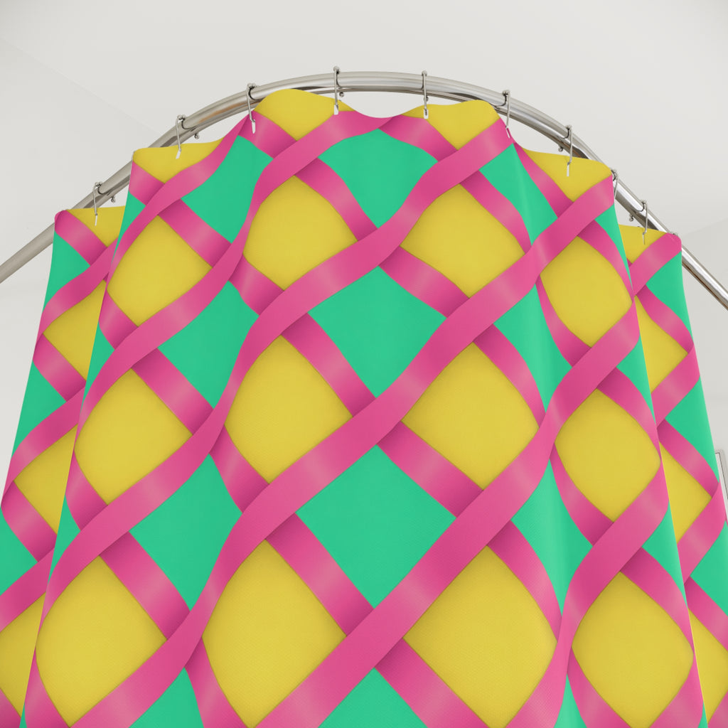 Broad Gold Diamond Trellis Shower Curtain – Candy Christmas