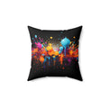 Midnight Paint Explosion Faux Suede Cushion – Splash Art