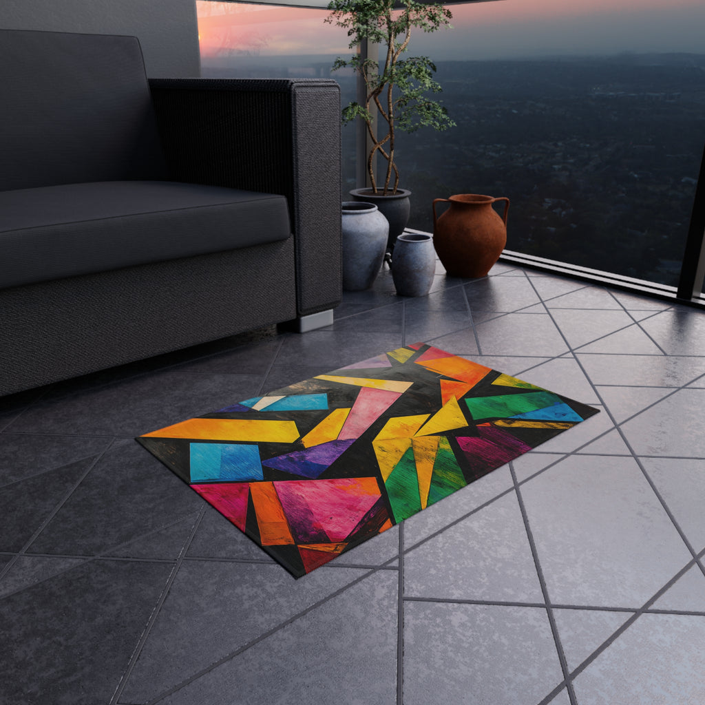 Shattered Prism Geometry Outdoor Rug – Geometric Abstract Art