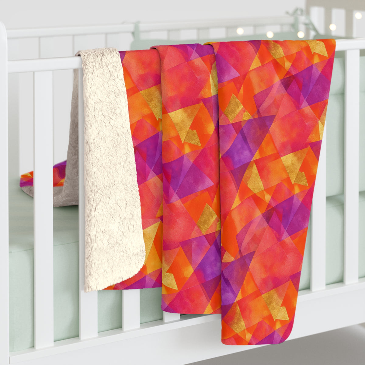 Layered Wash Shards Sherpa Fleece Blanket – Wet-In-Wet Abstract Pattern