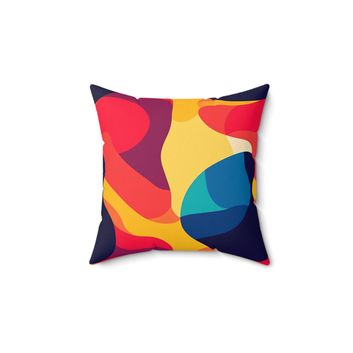 Bold Blob Camo Faux Suede Cushion – Abstract Shapes Pattern