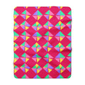 Stacked Cubist Prisms Sherpa Fleece Blanket – Candy Pop on Raspberry