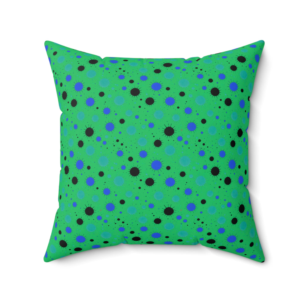 Blot Burst Faux Suede Cushion – Ocean Jewel