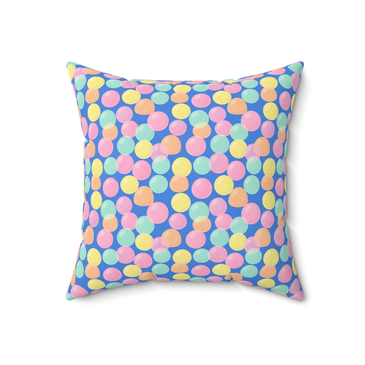 Gumdrop Orbs Faux Suede Cushion – Soft Abstract Pattern