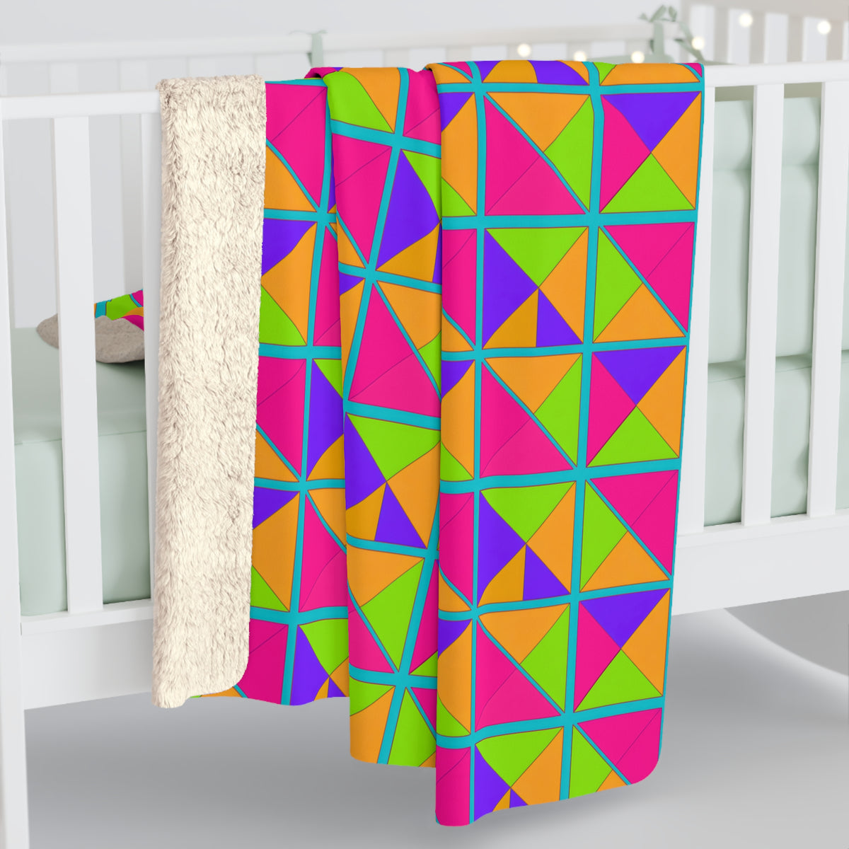 Split Square Fiesta Sherpa Fleece Blanket – Tropical Punch