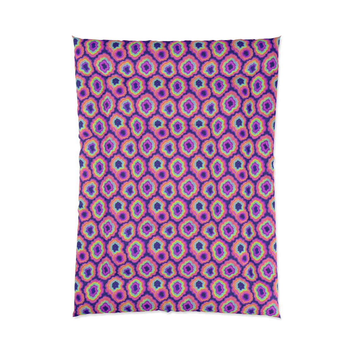 Agate Geode Halo Comforter – Holographic-Look Fluid Art Pattern