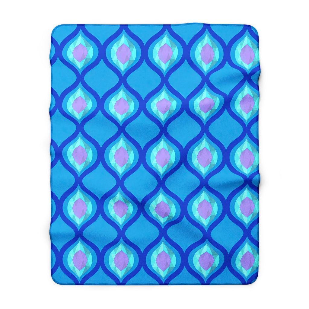 Grand Ogee Lattice II Sherpa Fleece Blanket – Ice Jewel