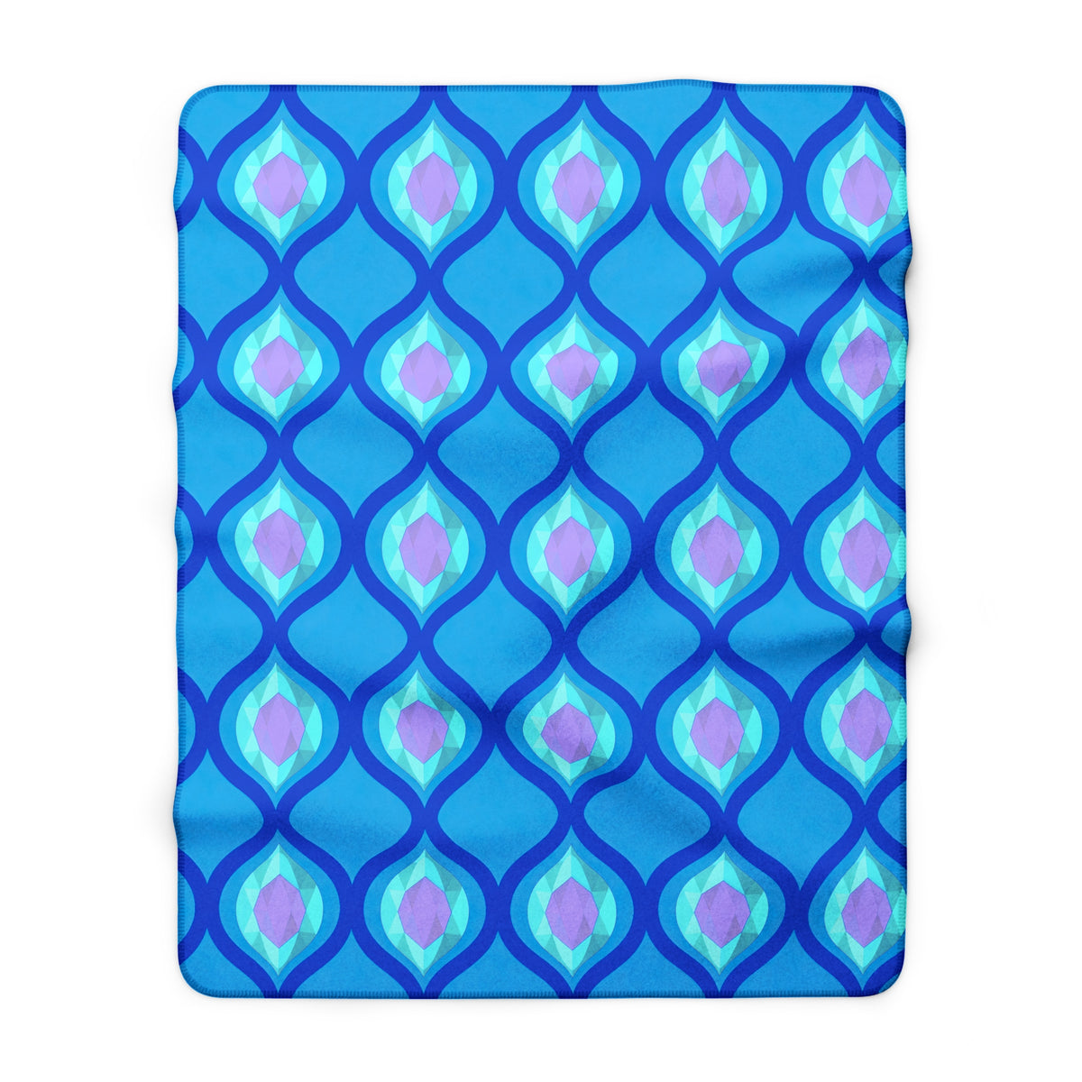 Grand Ogee Lattice II Sherpa Fleece Blanket – Ice Jewel