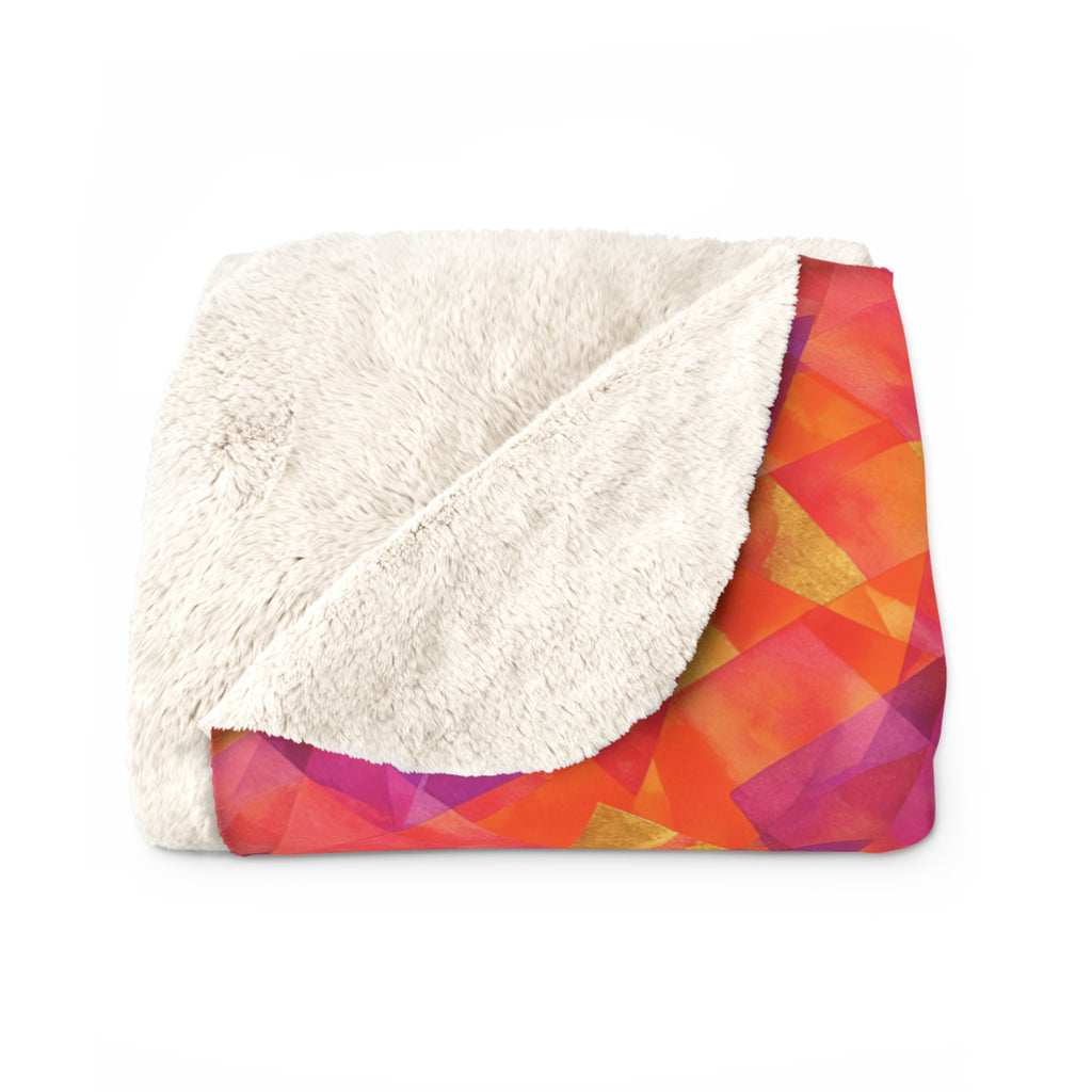 Layered Wash Shards Sherpa Fleece Blanket – Wet-In-Wet Abstract Pattern