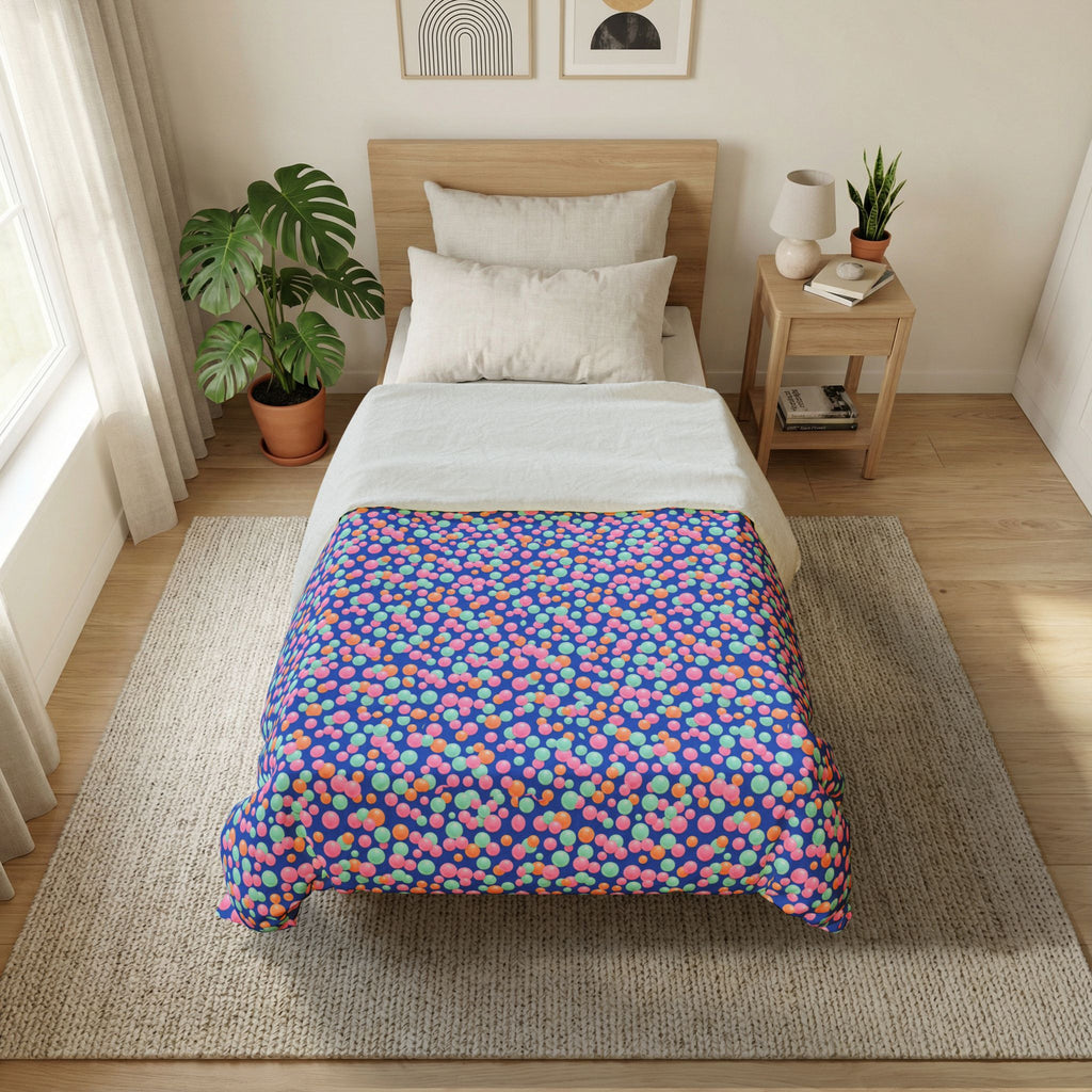 Bubble Cluster Pop Cotton Duvet Cover – Soft Abstract Pattern