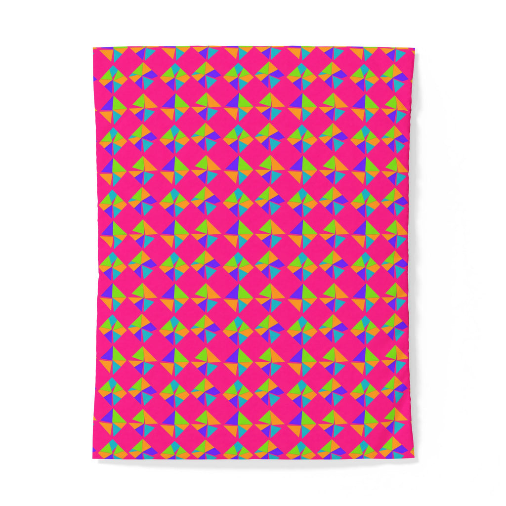 Stacked Cubist Prisms Cotton Duvet Cover – Tropical Punch