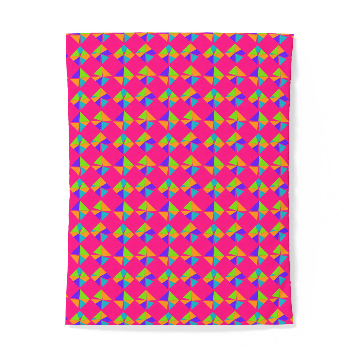 Stacked Cubist Prisms Cotton Duvet Cover – Tropical Punch