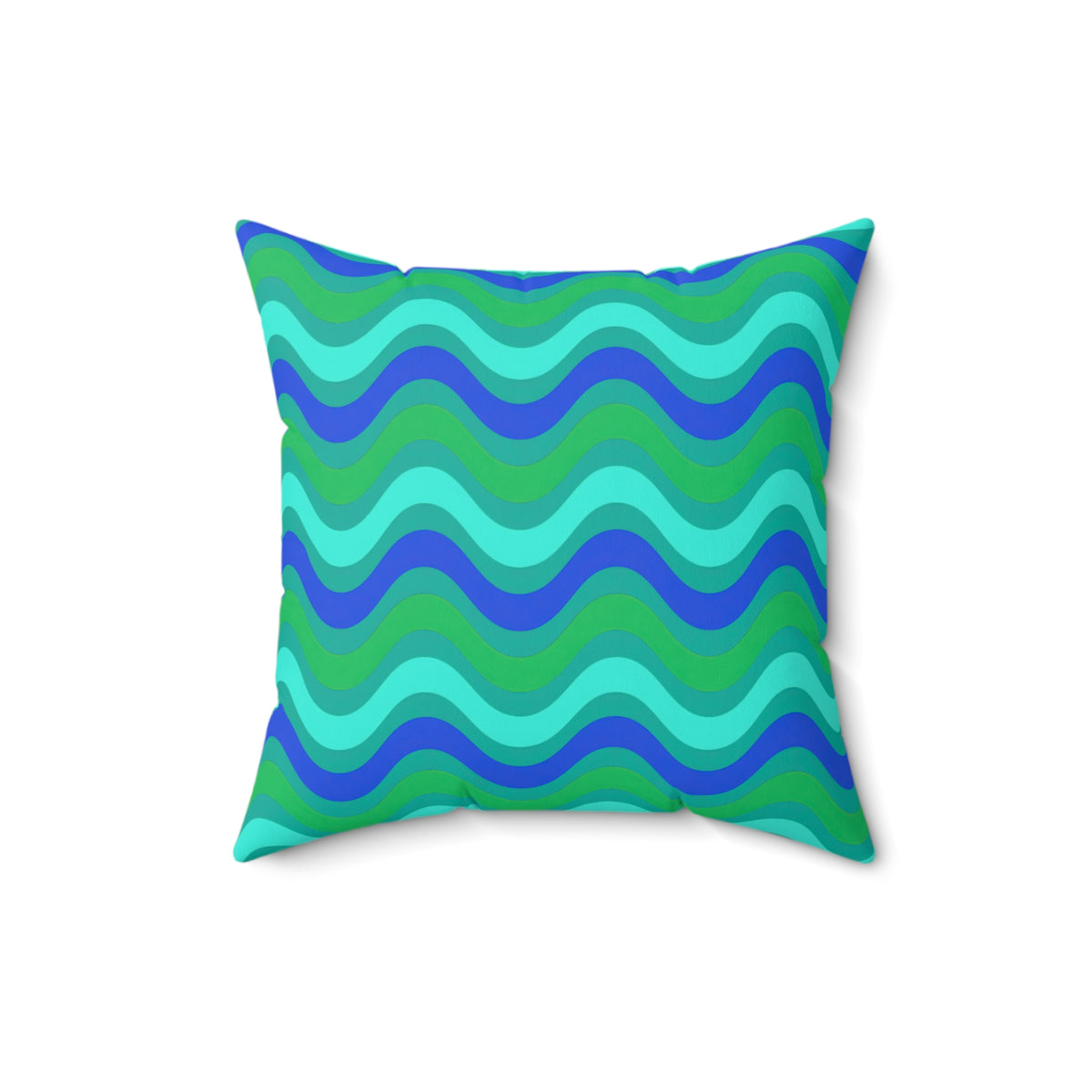 Wide Wave Interference Faux Suede Cushion – Ocean Jewel