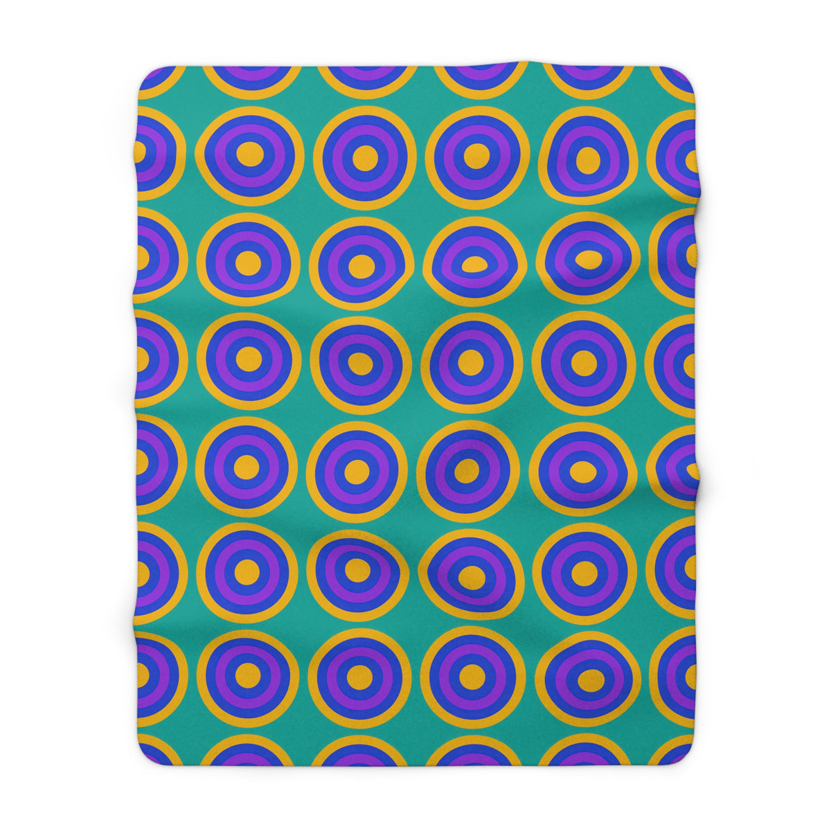 Mega Ring Grid Sherpa Fleece Blanket – Peacock Jewel