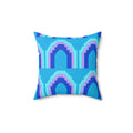 Grand Stepped Arches Faux Suede Cushion – Ice Jewel