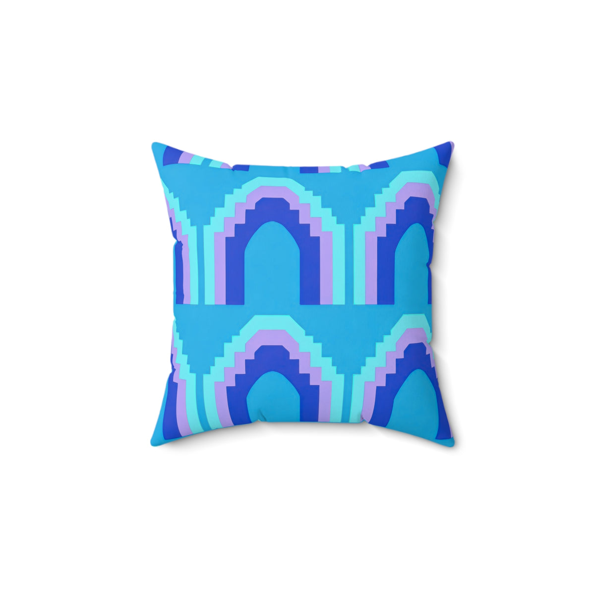 Grand Stepped Arches Faux Suede Cushion – Ice Jewel