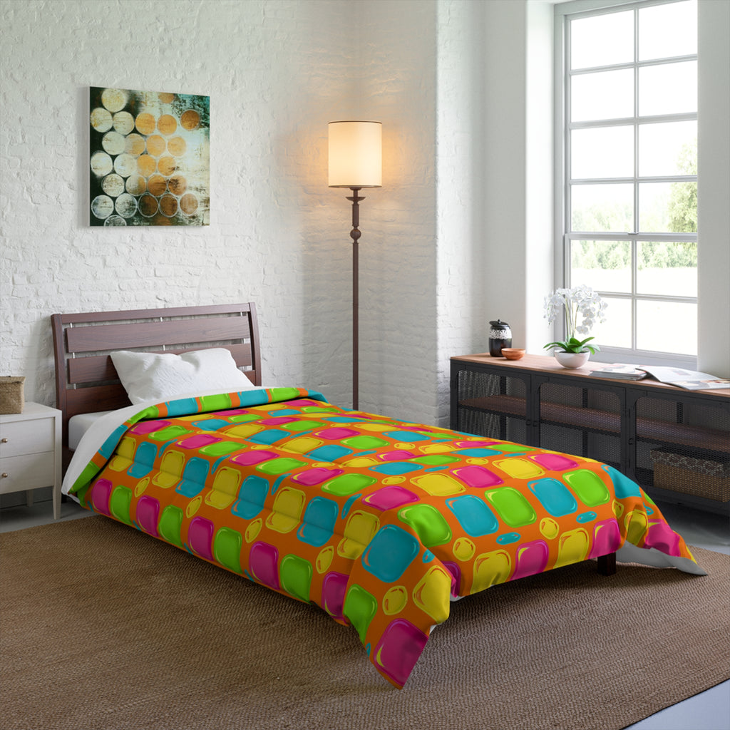Giant Puffy Glass Cushions Comforter – Hot Citrus Festive