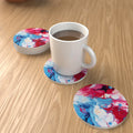 Acrylic Oil Splash Art Round Ceramic Coasters – Set of 6 – lifestyle mockup 1