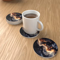Black & Gold Lava Marble Round Ceramic Coasters – Set of 6 – lifestyle mockup 1