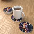 Jungle Giraffe Round Ceramic Coasters – Set of 6 – lifestyle mockup 1