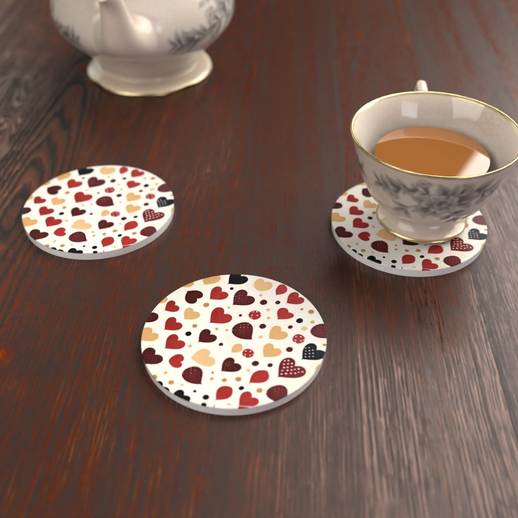 Where the Heart Is Multicoloured Heart Ceramic Coasters – Set of 6 – lifestyle mockup 2