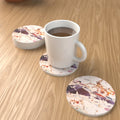 Terrazzo Splash Round Ceramic Coasters – Set of 6 – lifestyle mockup 1