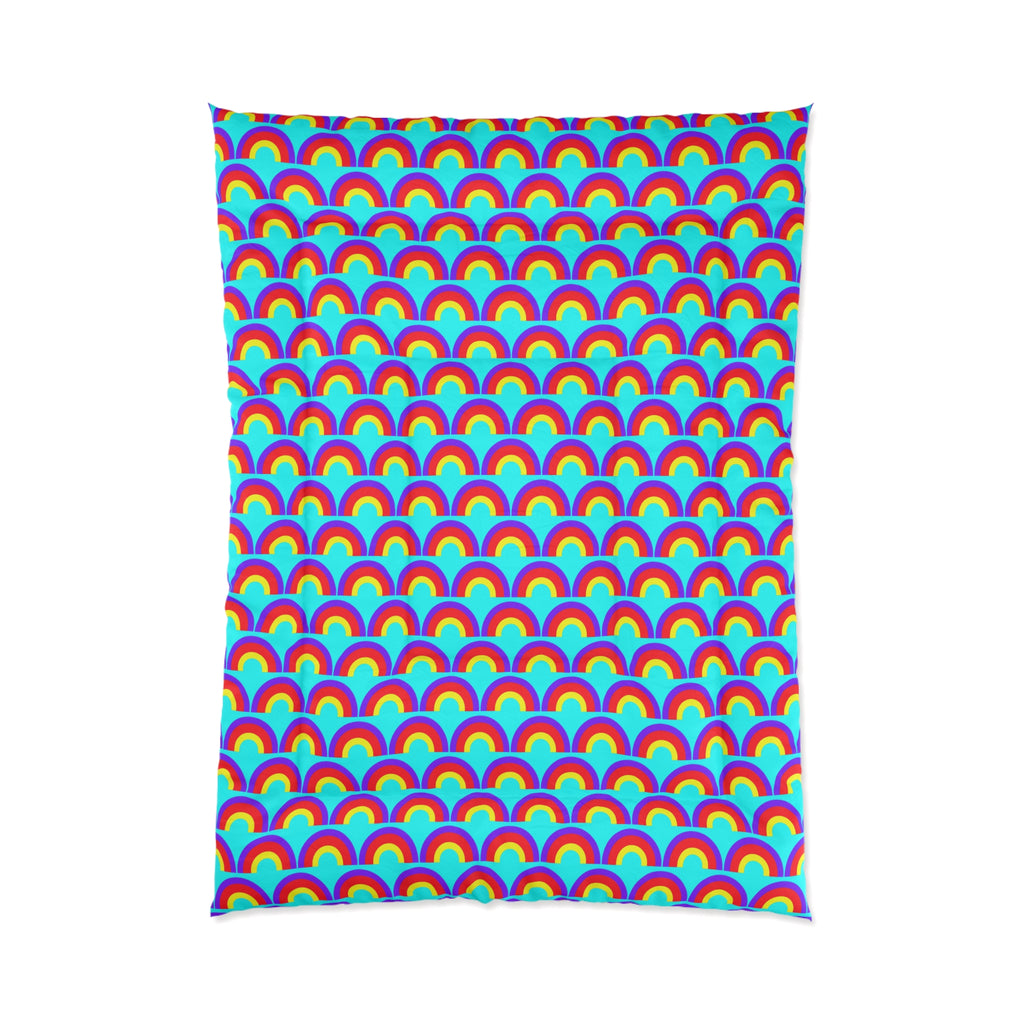 Chromatic Scallop Ripple Comforter – Op-Art Scallops Pattern