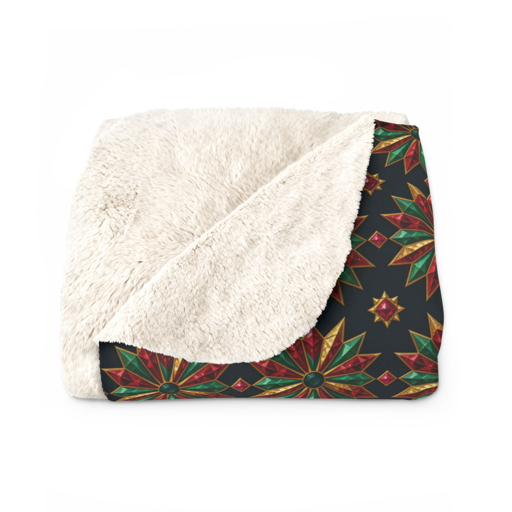 Starburst Medallions Sherpa Fleece Blanket – Kaleidoscopic Pattern