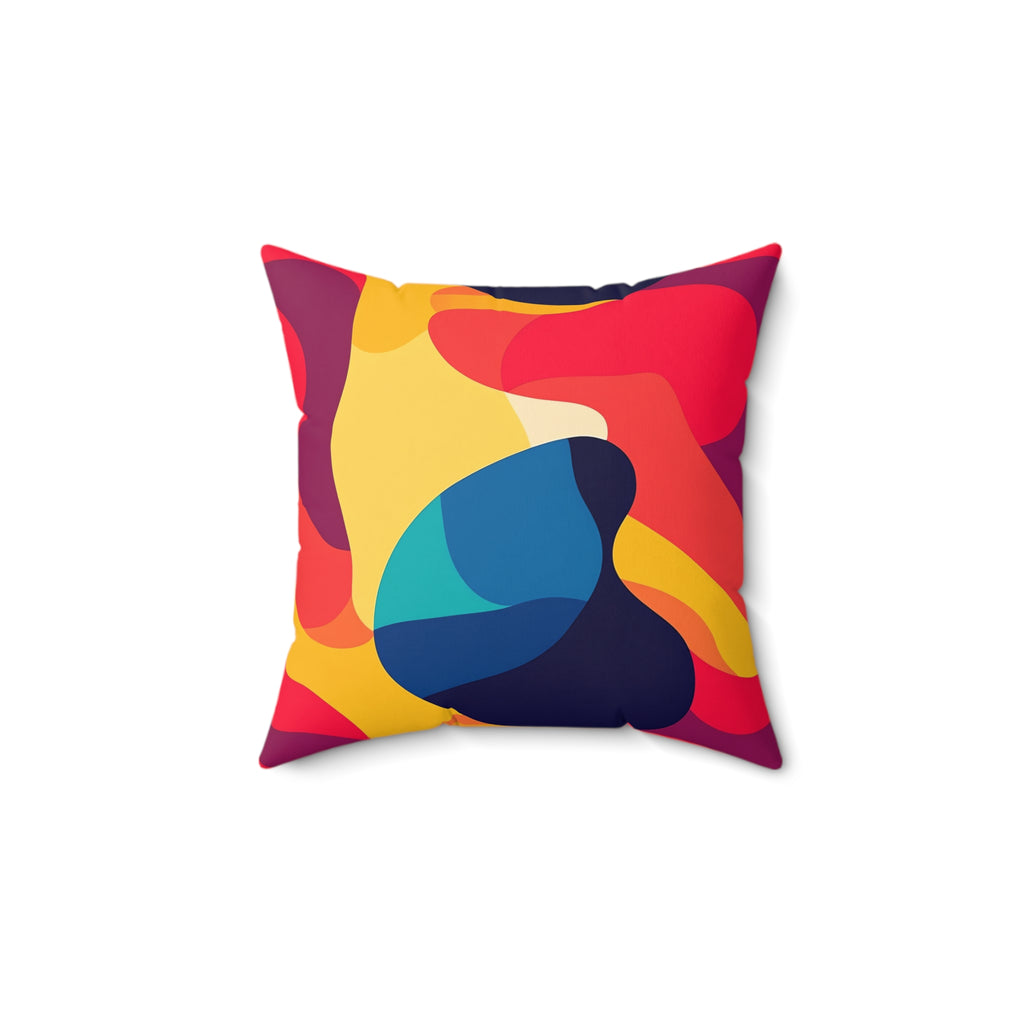 Bold Blob Camo Faux Suede Cushion – Abstract Shapes Pattern