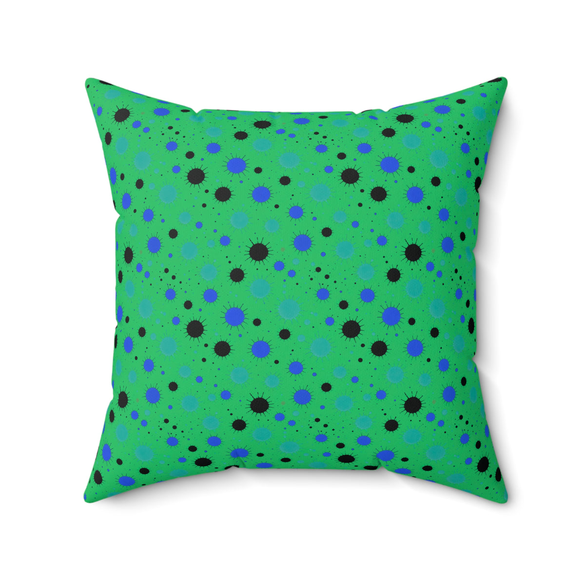 Blot Burst Faux Suede Cushion – Ocean Jewel