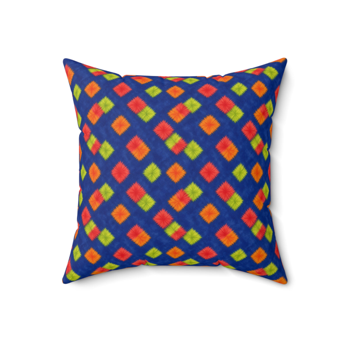 Fold Square Bleed Faux Suede Cushion – Tie-Dye Pattern