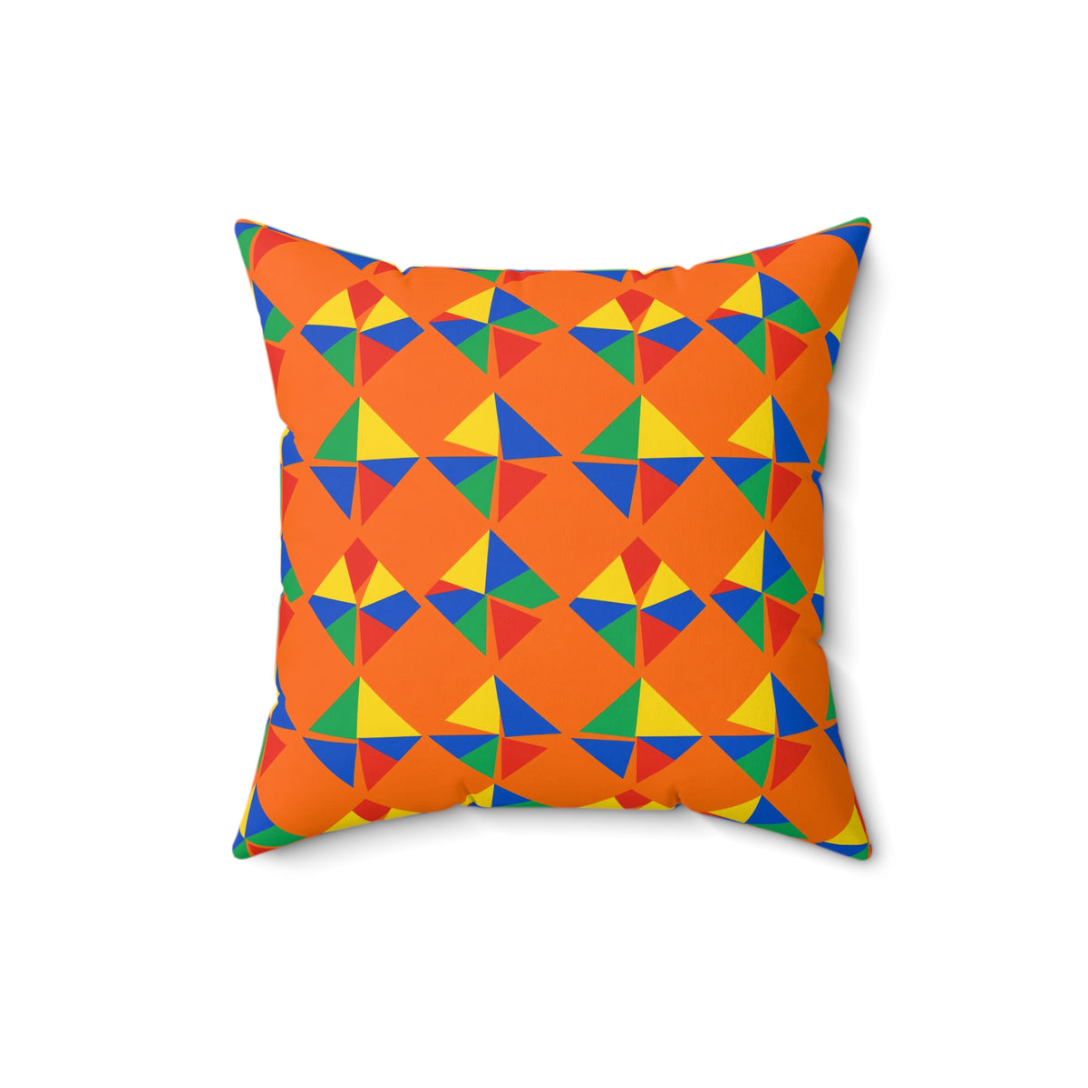 Stacked Cubist Prisms Faux Suede Cushion – Cubist Geometric Pattern