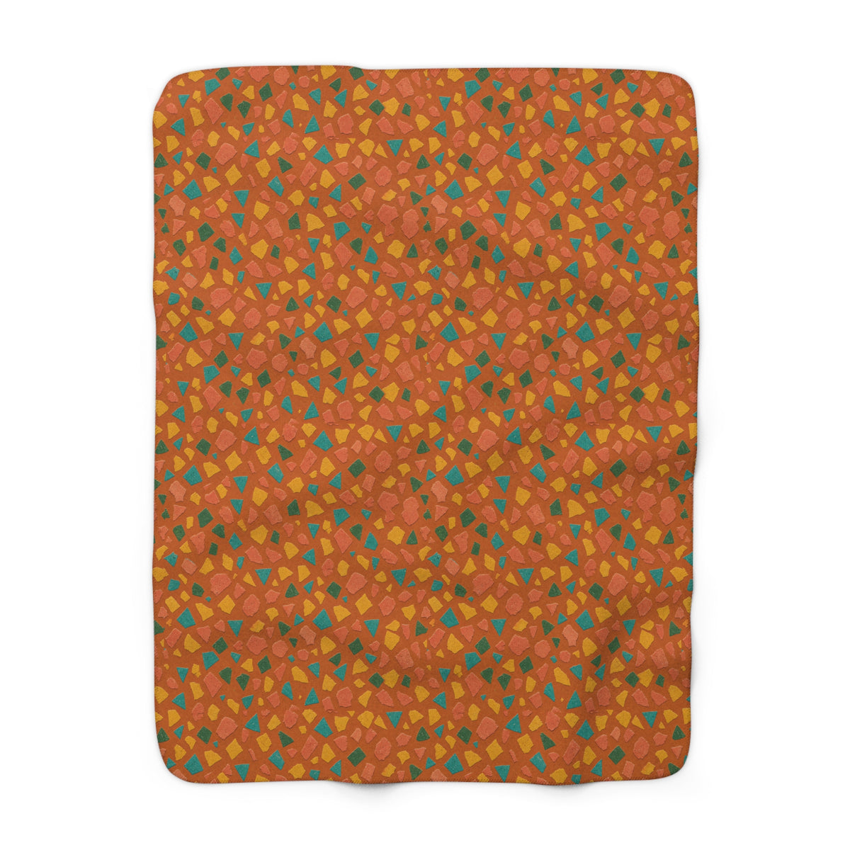 Angular Shard Scatter Sherpa Fleece Blanket – Terrazzo Pattern