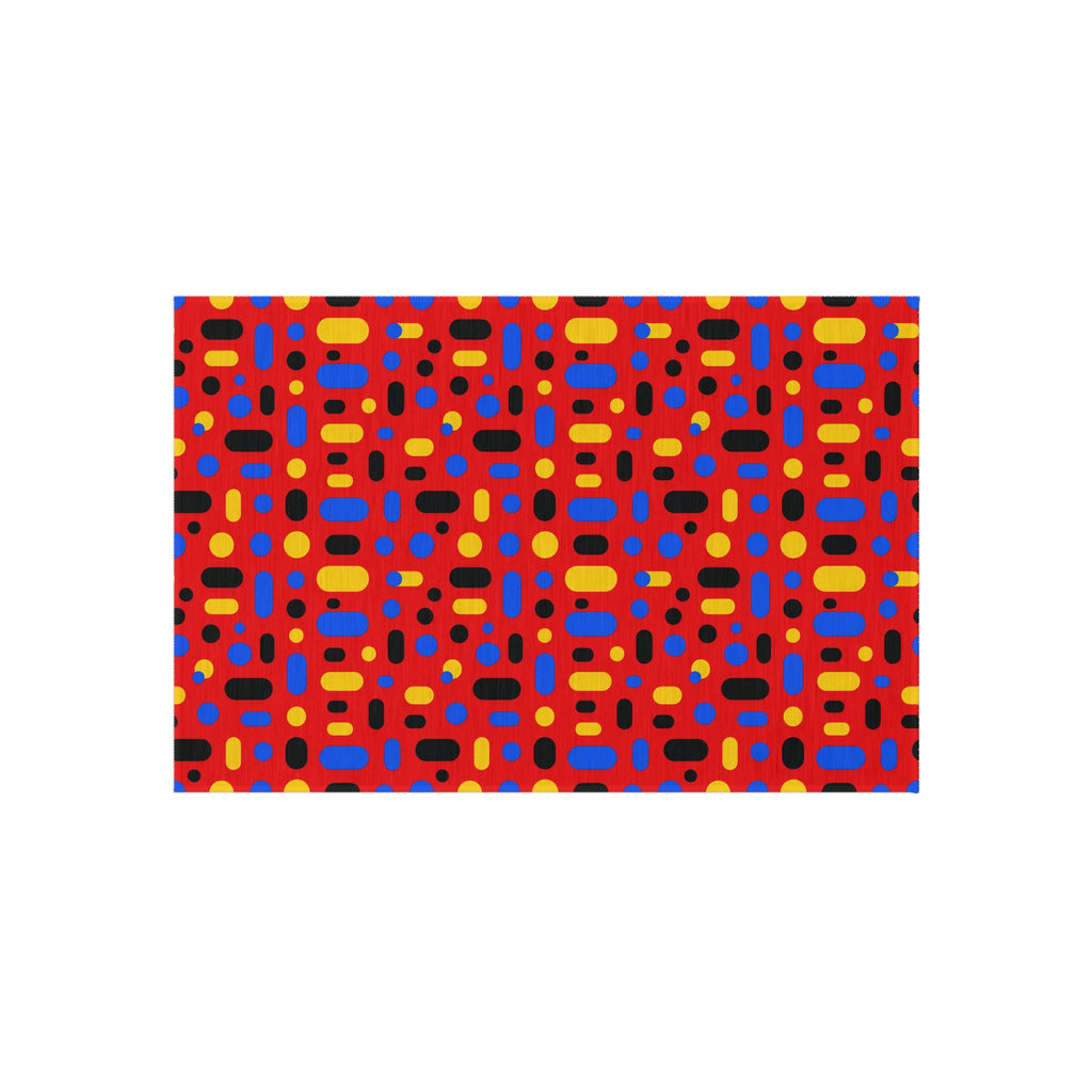Confetti Dash Red Outdoor Rug – Pop Abstract Pattern