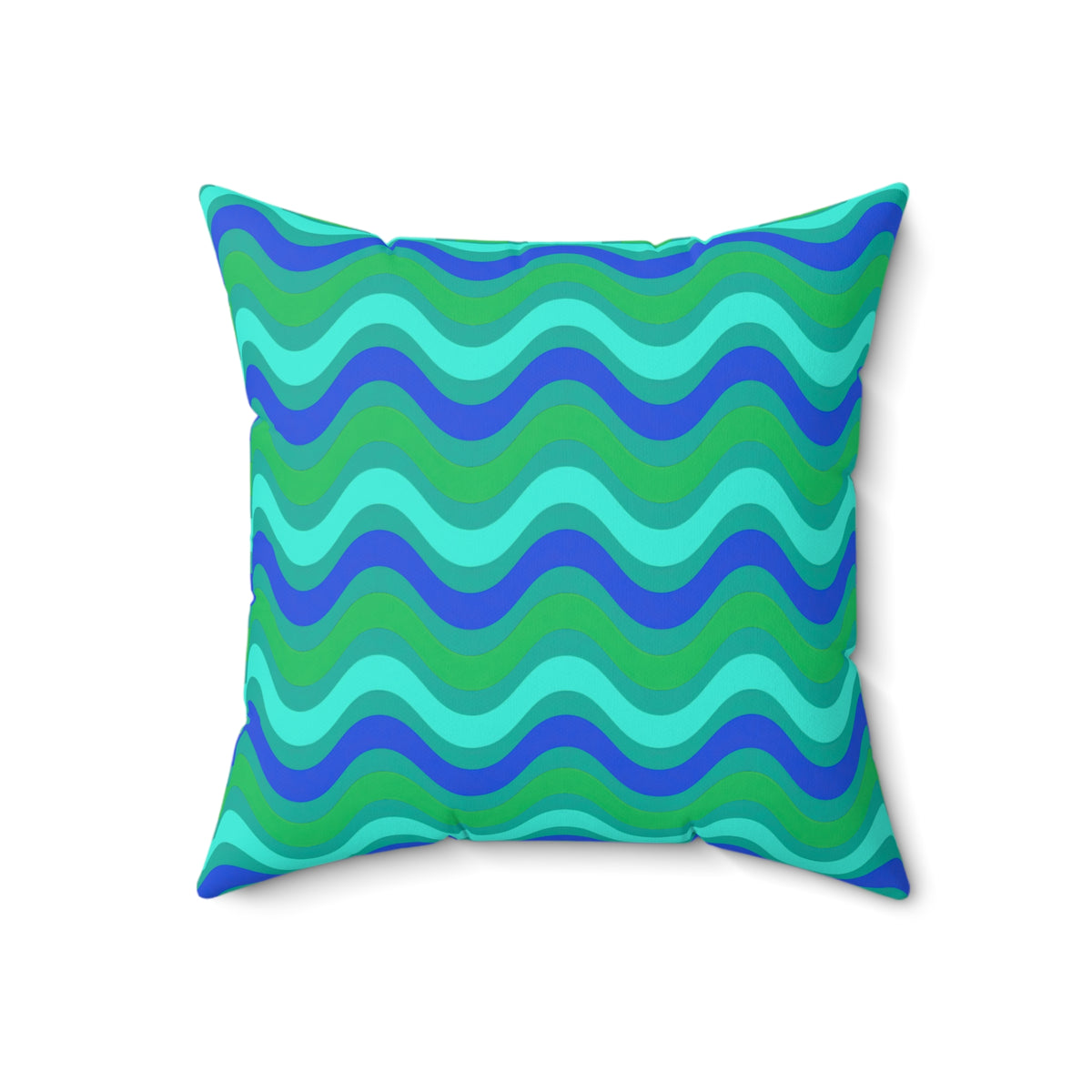 Wide Wave Interference Faux Suede Cushion – Ocean Jewel