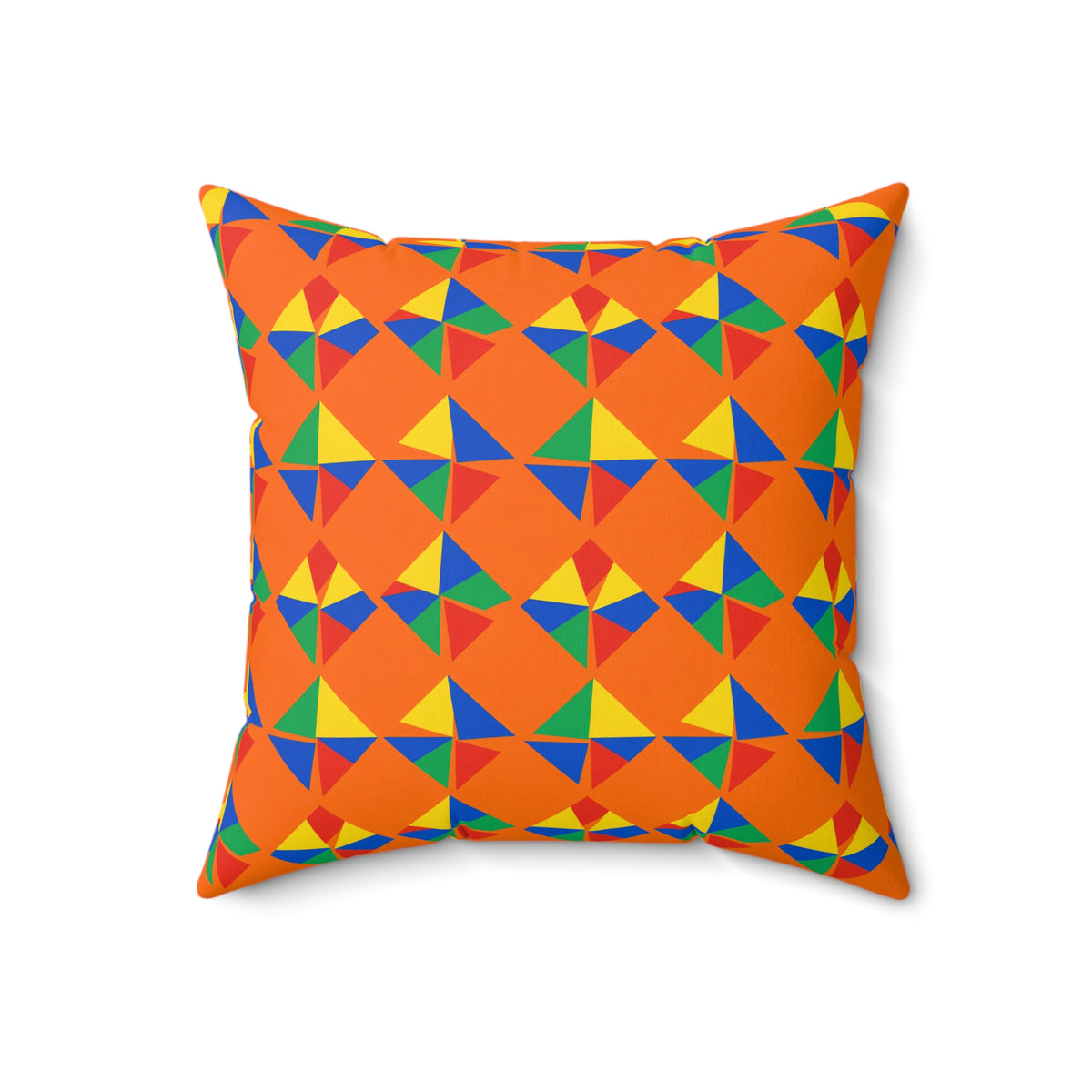 Stacked Cubist Prisms Faux Suede Cushion – Cubist Geometric Pattern