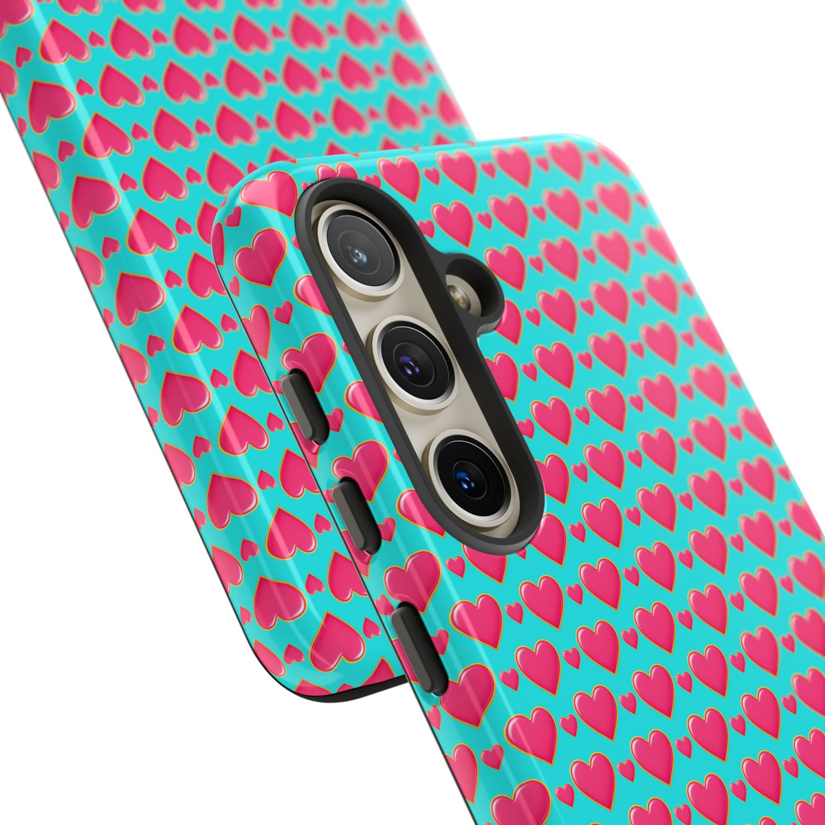Heart Bubble Grid Tough Phone Case – Pop Hearts Pattern