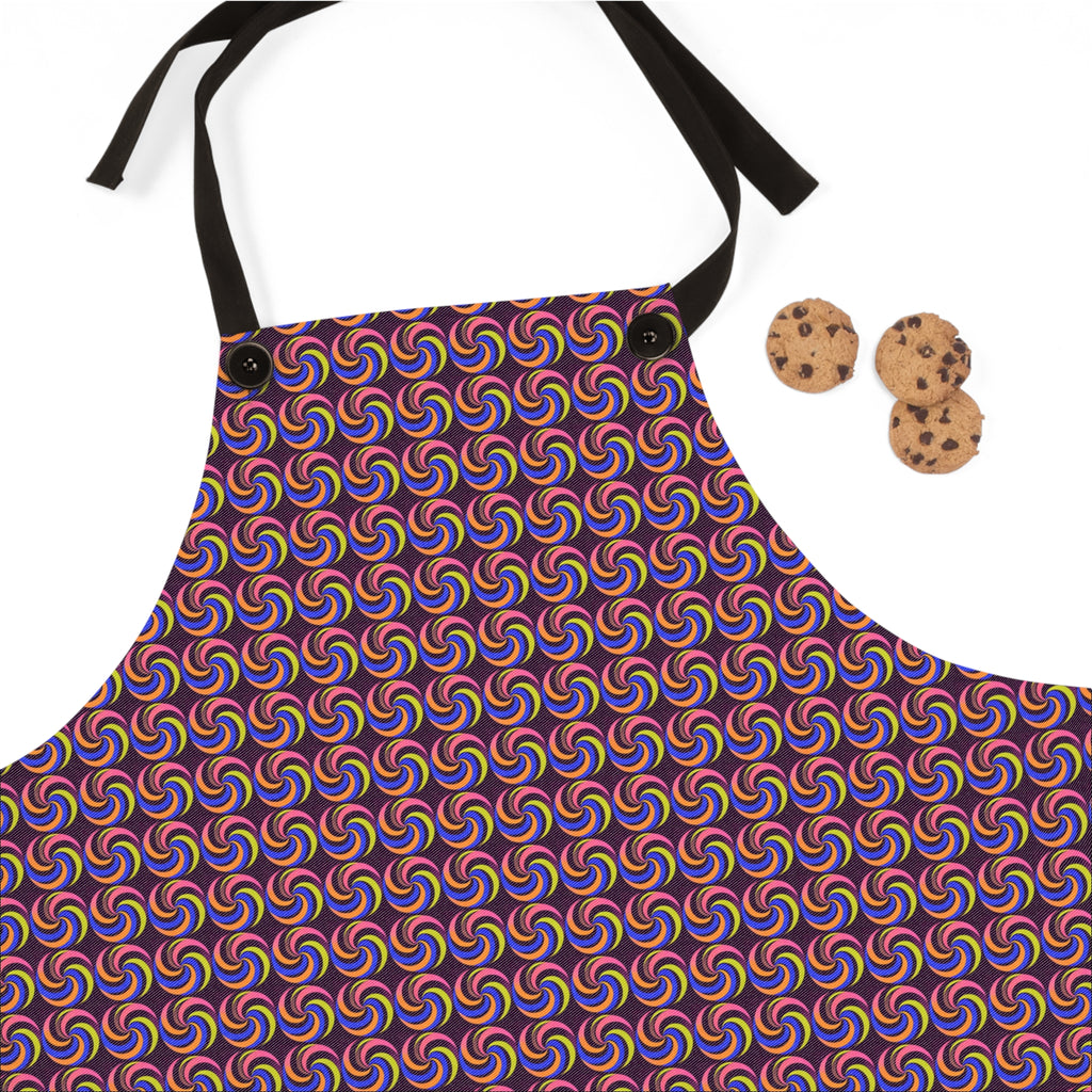 Spiral Stripe Swirls Apron – Psychedelic Op-Art Pattern