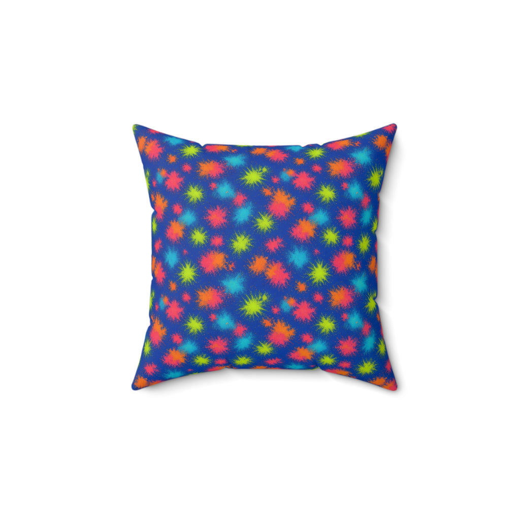 Speckle Bleed Faux Suede Cushion – Ice Dye Pattern