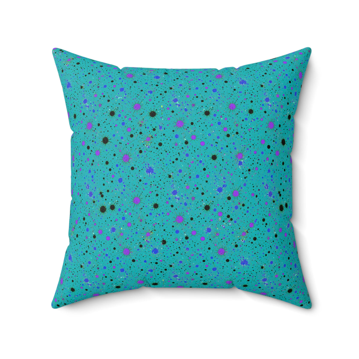 Spray Field Faux Suede Cushion – Peacock Jewel