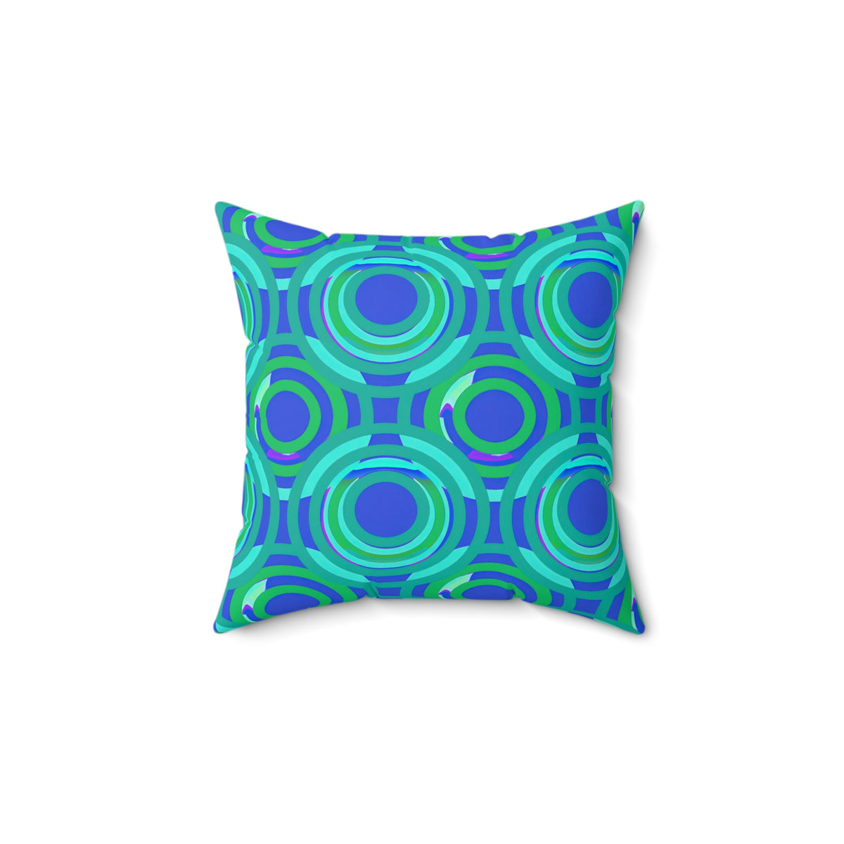 Interlocking Ring Ripples Faux Suede Cushion – Ocean Jewel