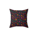 Mirror Glass Orbs Faux Suede Cushion – Holographic-Look Jelly Pattern