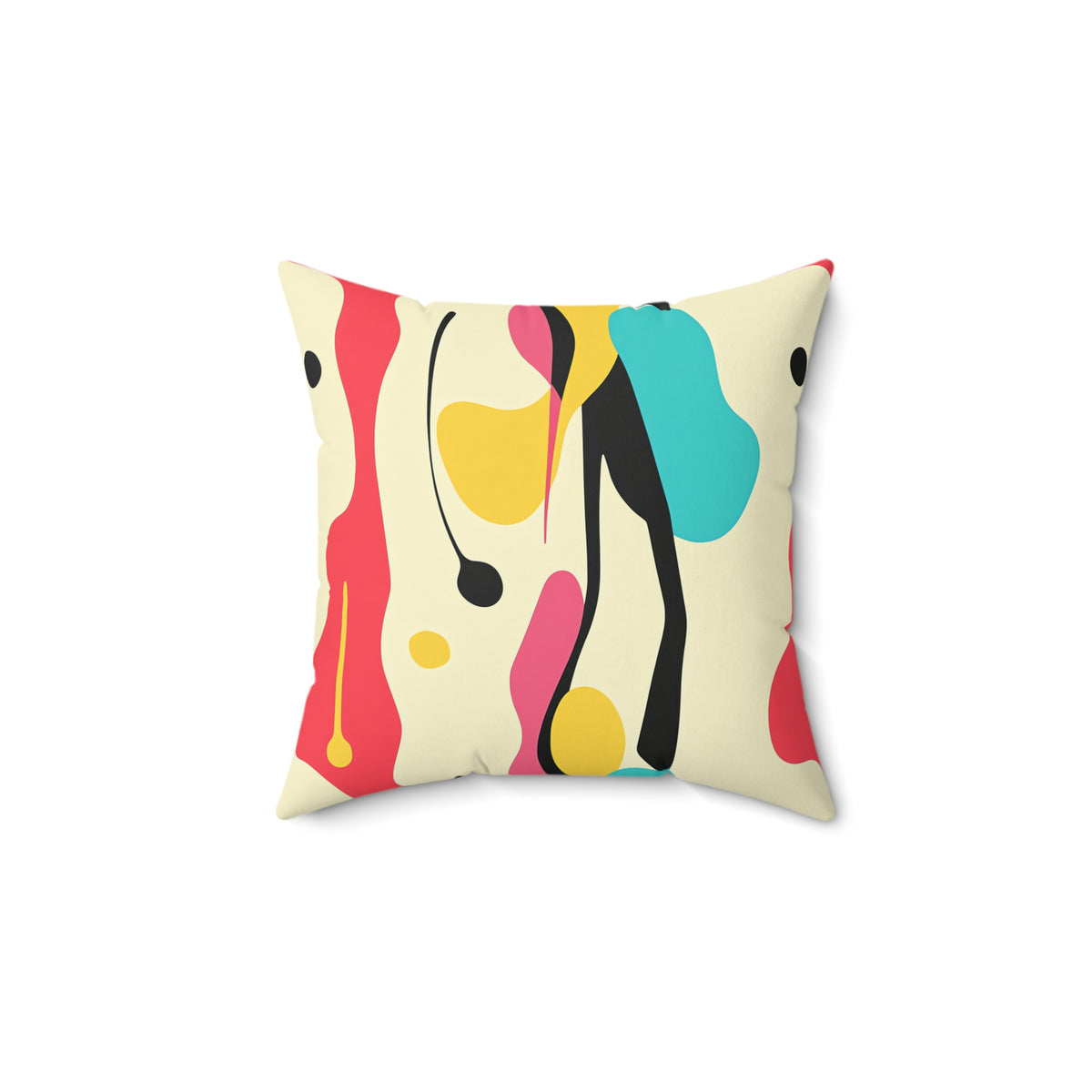Cut-Out Blobs Faux Suede Cushion – Mid-Century Cut-Out Pattern