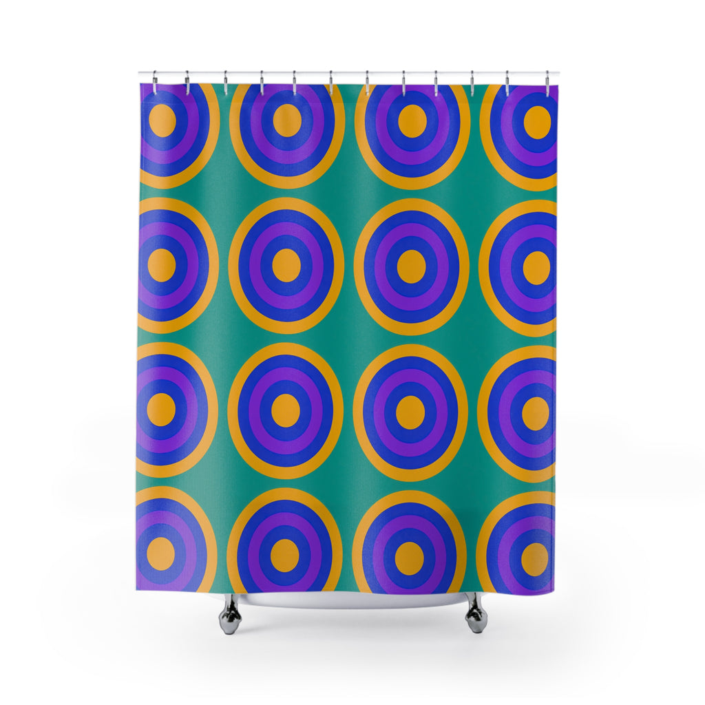Mega Ring Grid Shower Curtain – Peacock Jewel