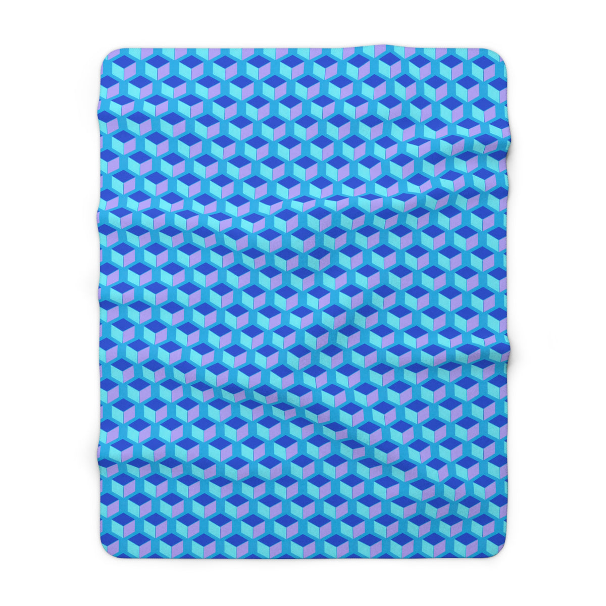 Giant Faceted Cubes II Sherpa Fleece Blanket – Ice Jewel
